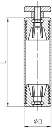 Schizzo Fuß Set für Glas- o. Holzböden z. Verschrauben m. dekorativer Aluminium Scheibe