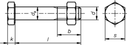 Esquisse Sechskantschrauben 5.6 Mu für Stahlkonstruktionen "CE-konform nach EN 1504"