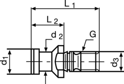 Schizzo Anzugsbolzen DIN 69872B SK50 o.Bohr.PROM