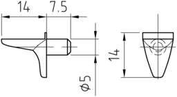 Sketch Shelf support N03/2 w.1 pin