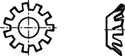 Croquis 2 Rondelle à dents forme V DIN 6797