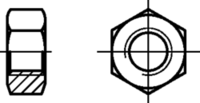 Croquis 2 Ecrou hexagonal filetage fin DIN 934