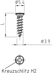 Sketch Senk-Holzschrauben mit Kreuzschlitz H (für WGR 7660 Bodenträgerwinkel zum Anschrauben)