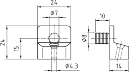 Schizzo Corner connector w.spigot