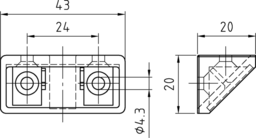 Schizzo Corner connector or cover