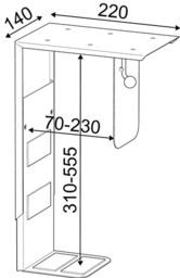 Schizzo CPU-Halter Innen-B.70-230mm Innen-H.310-