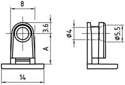 Sketch Bodenträgerwinkel zum Anschrauben (für Bodenteil zum Einschlagen Art. 7663)
