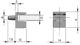 Sketch Glass shelf support KRISTAL+sp