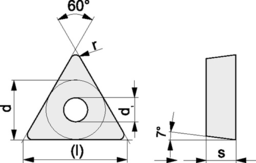 Schizzo Wendeschneidplatte TCGT 16T304-ALU ALU B