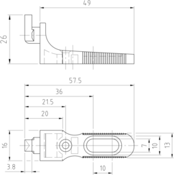 Sketch Rear panel holder long