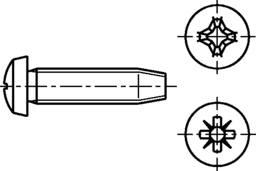 Croquis 2 Vis à tête cylindrique bombée, autotaraudeuse forme C-Z