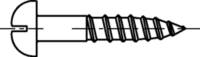 Skizze 2 Halbrund-Holzschrauben mit Schlitz, Messing