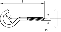 Skizze Kronleuchterhaken Art. 14 eng gebogene Ausführung