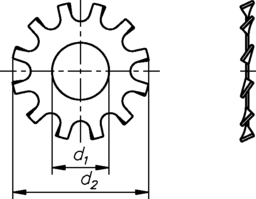 Esquisse Rondelle à dents forme A DIN 6797