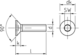 Schizzo Innensechskant 8.8, ISO 10642