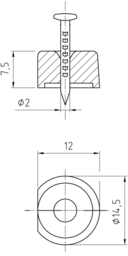 Sketch Round shelf support w.pin