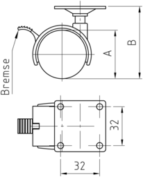 Schizzo Furnit.castor+brake+metal plat