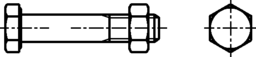 Croquis 2 Vis hexagonale HV+écrou Conforme CE