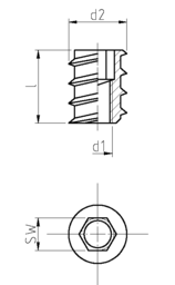 Skizze Verbundmuffen Stahl mit Innensechskant