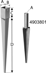 Schizzo Drive-in ground socket PPJ