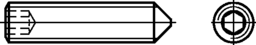 Sketch 2 Gewindestifte mit Innensechskant und Spitze 45H nach DIN EN ISO 4027 (ehemals DIN 914)
