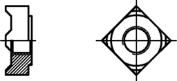 Skizze 2 Vierkant-Schweißmuttern
