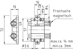 Schizzo Double push magnet catch
