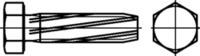 Skizze 2 Gewinde-Schneidschrauben mit Sechskantkopf, Form A
