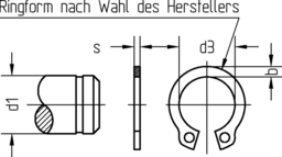 Skizze Sicherungsringe für Wellen