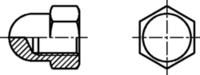 Skizze 2 Hutmuttern, hohe Form A4