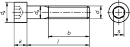Skizze Zylinderschrauben mit Innensechskant A2 DIN EN ISO 4762