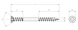 Esquisse JD Plus Terrassenschrauben Senkkopf mit I-Stern (T-25) mit optimierter Spitze A2