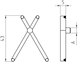 Sketch X-shape holder w.spigot