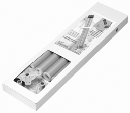Articolo immagine DREIKA - Tischbein-Set 4 Stück Höhenverstellung 3 cm, komplett mit Eckknoten zum Anschrauben, eingepresster KS-Buchse, inkl. Befestigungsmaterial
