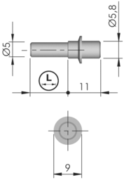 Sketch Verbindungsbolzen mit Stift zum Einstecken für 5 mm Bohrung, für Verbindungsbeschlag Flipper
