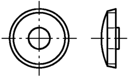 Skizze 2 Kunststoff-Abdeckkappen für Metallrahmendübel 10 mm Durchmesser flach