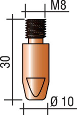 Articolo immagine Stromdüse Draht-Ø 1,6mm M 8 L.30mm E-Cu