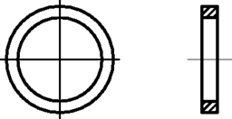 Skizze 2 Dichtringe, Form A, Cu