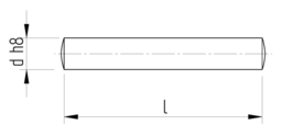 Schizzo Cylin. pin h8 type B DIN 7