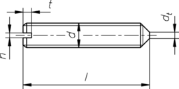 Esquisse Broche filetée+fente+pointe DIN EN 27434
