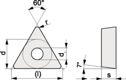 Schizzo Wendeschneidplatte TCMT 16T304-M PMK30 B
