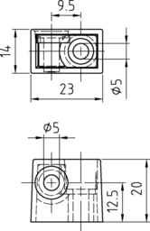 Schizzo Corner connector w.2 holes