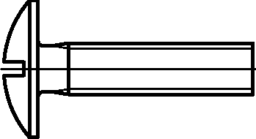Skizze 2 Flachrundschrauben ohne Vierkantansatz mit Schlitz im Kopf o.Mu 8.8