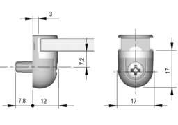 Sketch Glass shelf support PEKI+1 pin