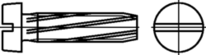 Skizze 2 Gewinde-Schneidschrauben Zylinderkopf, Form B