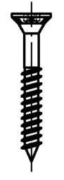 Skizze 2 JD-79 Spanplattenschrauben mit I-Stern, Senkkopf, Teilgewinde und Fräsrippen
