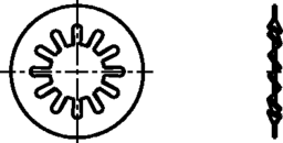 Croquis 2 Rondelle à dents forme J DIN 6797