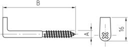 Skizze Schraubhaken Art. 9 Kreuzschlitz-H