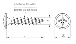 Skizze JD Plus Universalschrauben Rückwandschrauben Z-2 gleitbeschichtet