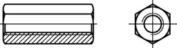 Skizze 2 Verbindungsmuttern (Distanzmuttern) Sechskant
